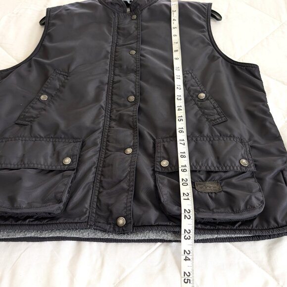 LAUREN RL Vest Men's M Black Outdoor Vintage Utility Nylon Corduroy Collar Zip - Picture 16 of 16